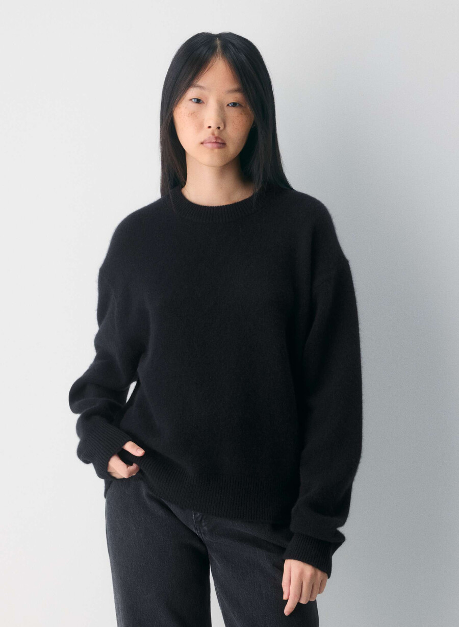 エッセンシャル カシミア レリック セーター ヘザー チャコール