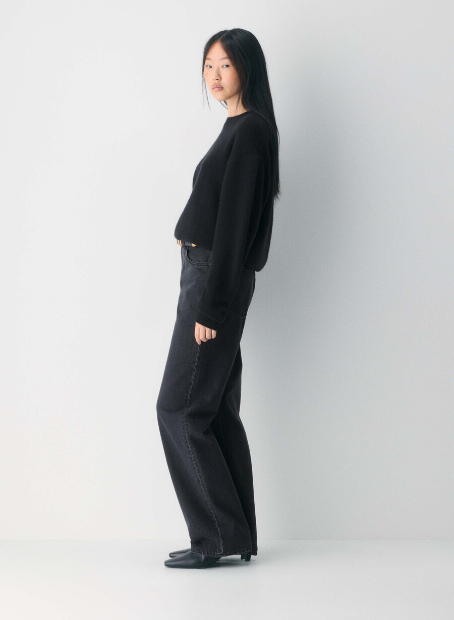 エッセンシャル カシミア レリック セーター ヘザー チャコール