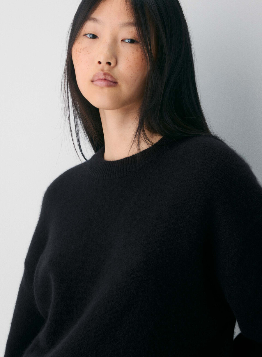 エッセンシャル カシミア レリック セーター ヘザー チャコール