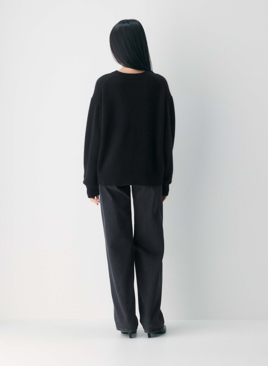 エッセンシャル カシミア レリック セーター ヘザー チャコール