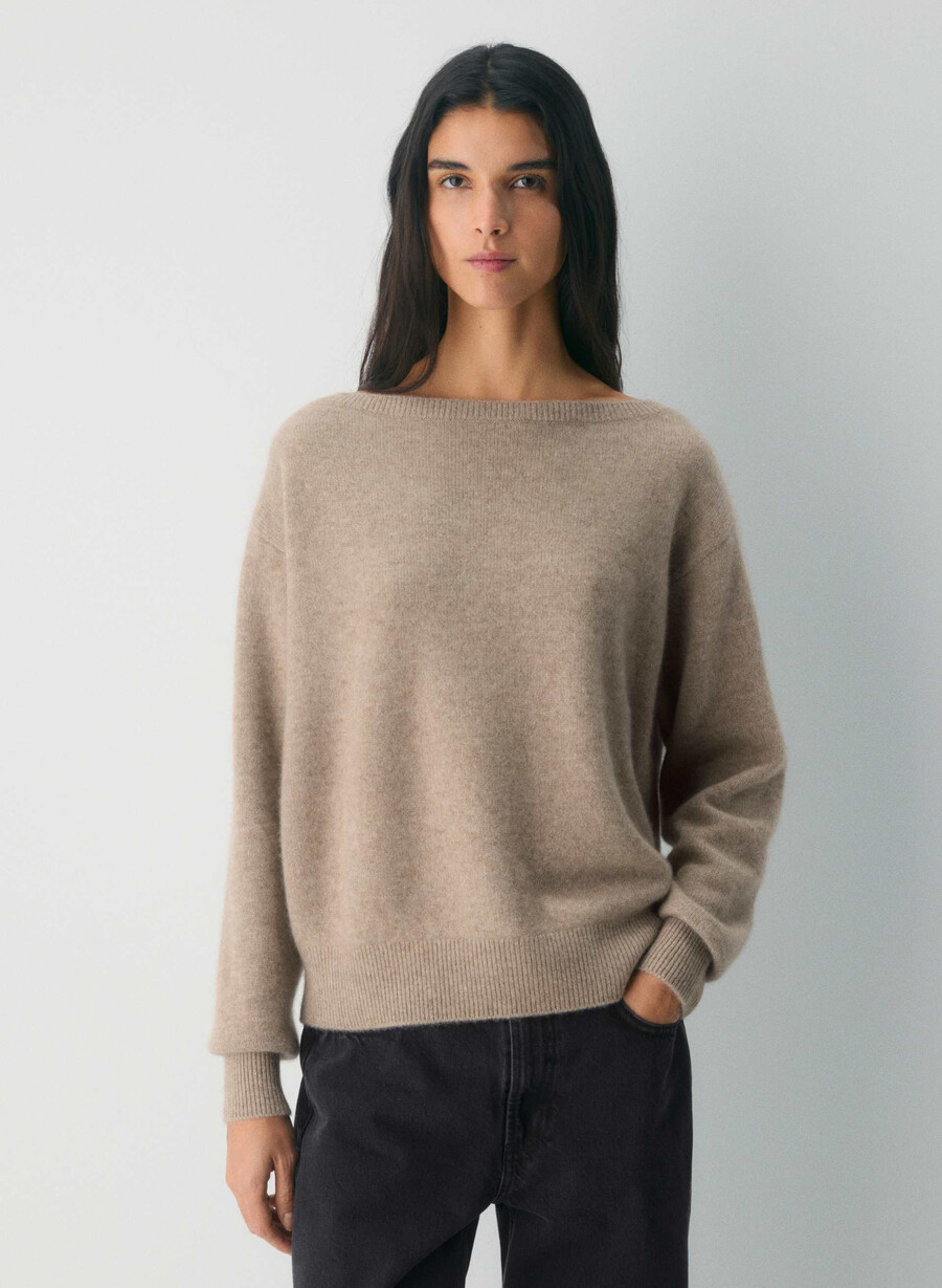 エッセンシャル カシミア ニュアンス セーター アンダイド hthr nmd トープ