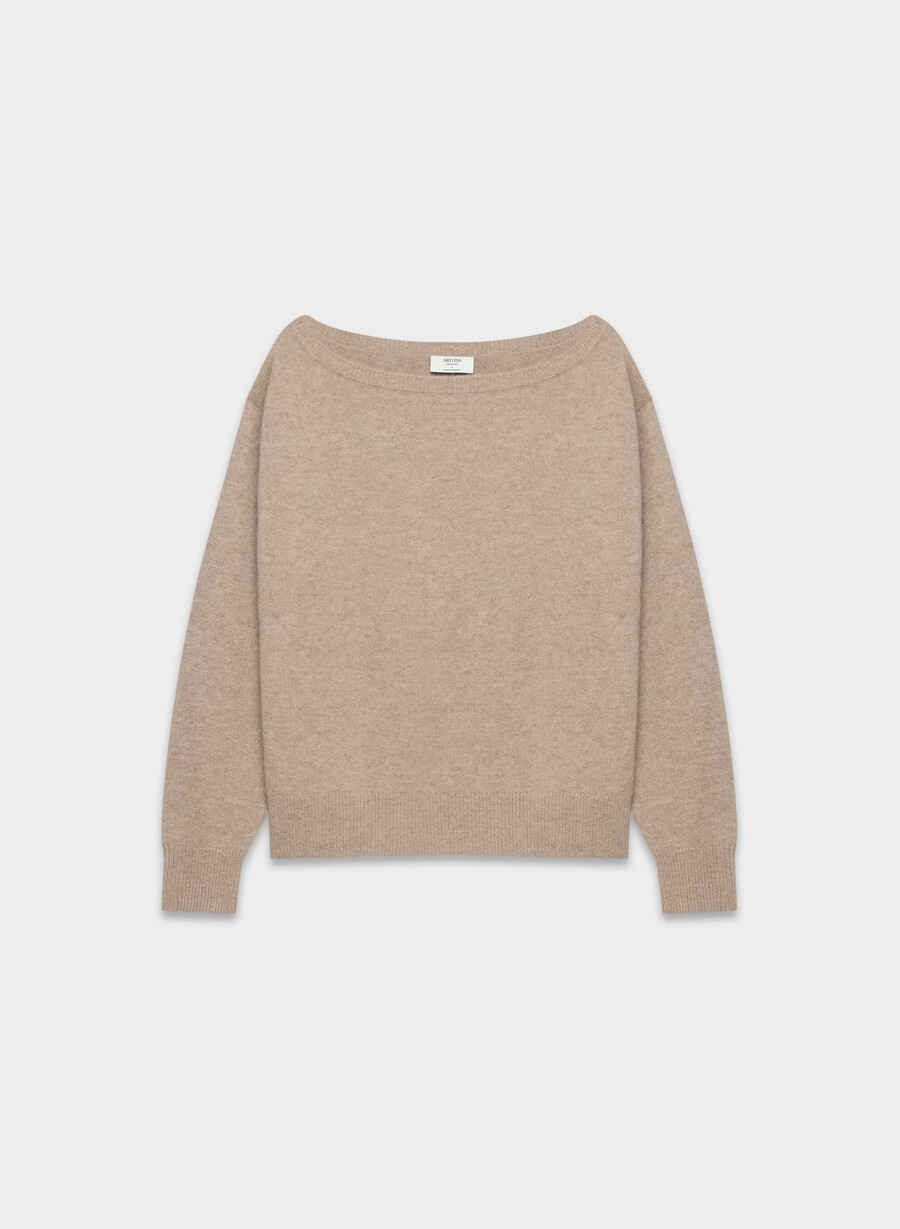 エッセンシャル カシミア ニュアンス セーター アンダイド hthr nmd トープ