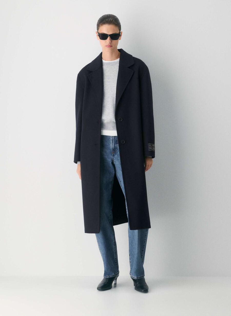 唯一のダブルフェイスコート - luxe rewool ダークナイトネイビー