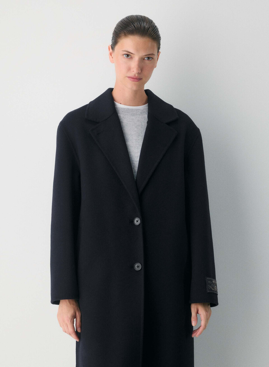 唯一のダブルフェイスコート - luxe rewool ダークナイトネイビー