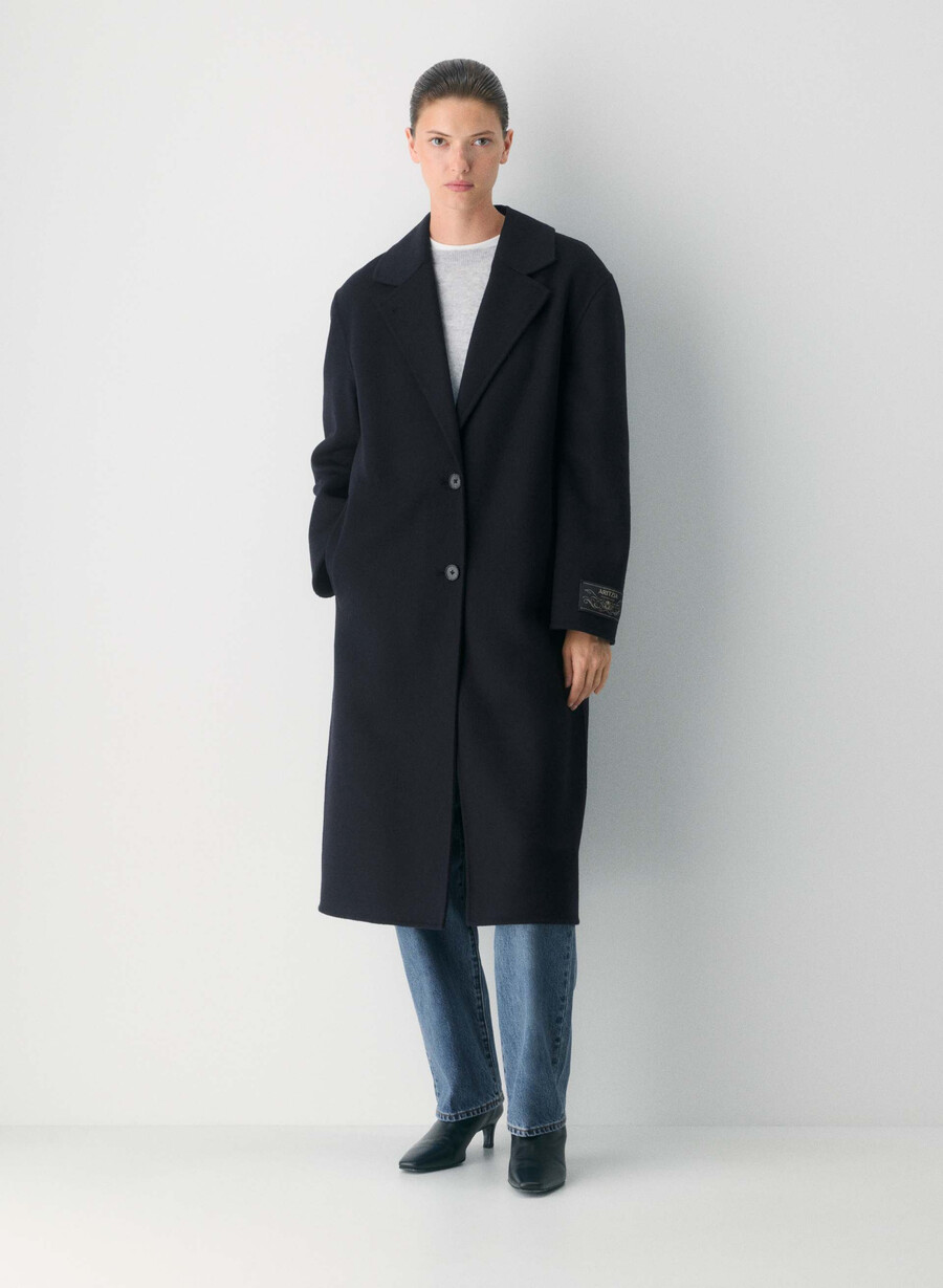 唯一のダブルフェイスコート - luxe rewool ダークナイトネイビー